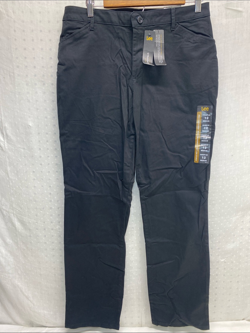 Lee straight leg black dress pants 12M relaxed fit